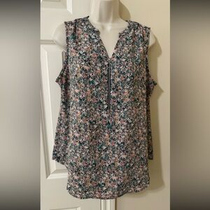 Apt. 9 Multicolor Floral Blouse with Zipper